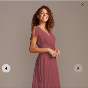 NWT David’s Bridal bridesmaid dress with flutter sleeve full skirt chian…